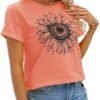 Women T Shirts Short Sleeve Tees Sunflower Graphic Loose Tops