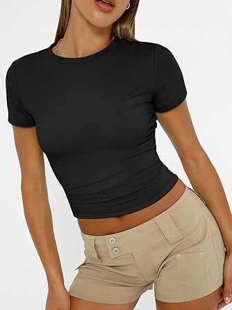 Womens Short Sleeve T Shirts Basic Workout Tops