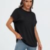 Womens Tops Oversized Short Sleeve Business Casual T Shirts Trendy Fashion Clothes