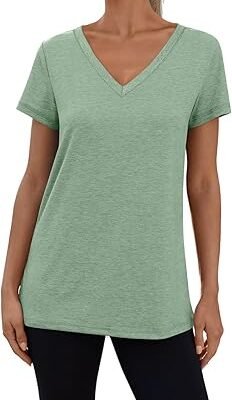 3 Pack V Neck T Shirts for Women Short Sleeve Tshirts