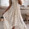 Women Dresses Sleeveless Lace Casual Tassel Beach Spaghetti Straps Flowy Maxi Sun Dress